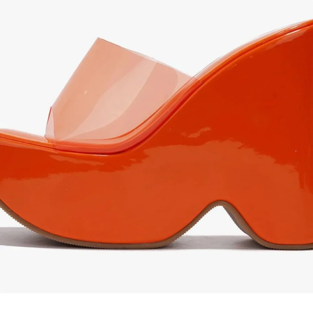 Pinkki Platform Orange Wedges